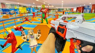 Nerf War | Amusement Park Battle 4  (Nerf First Person Shooter)