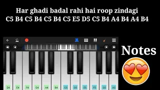 Kal Ho Na Ho Piano Tutorial|Step By Step|Easy Notes|Har Ghadi Badal Rahi Piano|Srk|Preeti Zinta|