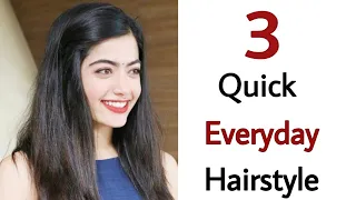 3 quick everyday hairstyle - new hairstyle | easy hairstyle | college hairstyle |hairstyle girl