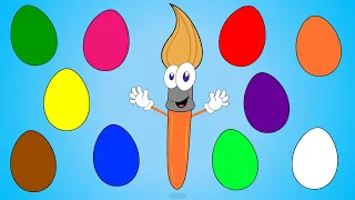 🥚 Учим цвета. Цветные яйца с сюрпризом. Красим яйца. Развивающий мультфильм для детей.