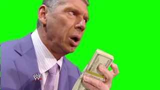 Vince McMahon smelling money green screen