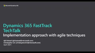 Implementation Approach with Agile Techniques for Dynamics 365 Business Application - TechTalk