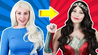 WONDER WOMAN MAKEOVER! DC Girls Magic DIY Makeup Tutorial Jenn Barlow