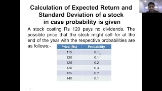 Expected Return and Standard Deviation of a stock with probability Calculation | Risk Management