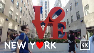New York City, Midtown Manhattan City Walk Tour, 5th Avenue, Love Sculpture