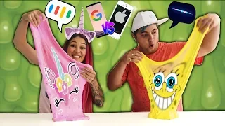 SIRI VS GOOGLE FAZENDO SLIME ( Pretend to play with Slime Challenge) | Maloucos