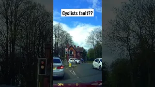 Cyclist gets knocked off his bike by car... Cyclist was not injured #crash #cycling #dashcam #bike