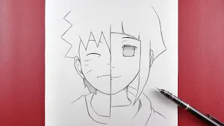 How To Draw Naruto & Hinata | Step By Step | Easy to Sketch