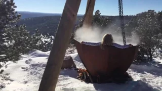 Cauldron Hot Tub---Winter Fun