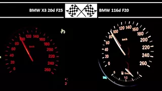 BMW X3 20d F25 VS. BMW 116d F20 - Acceleration 0-100km/h