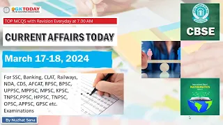 March 17-18,  2024 Current Affairs in English by GKToday