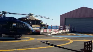 EC 175 on moving platform, Monaco heliport. Monacair