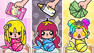 Triplets Were Adopted By Royal, Barbie and Poor Family 👑👧🥵 Sad Story |  Toca Life World | Toca Boca