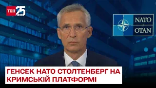 ❗ Путін має сам зупинити цю війну! Промова генсека НАТО Столтенберга на Кримській платформі