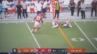 Baker Mayfield throws game losing interception vs Chiefs