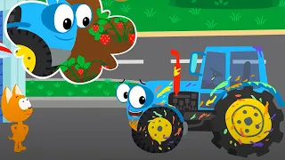 Котенок и автомойка - Радужная грязь 🚜 Мультфильм для детей