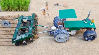 diy tractor cultivator harrow machine water pump science project part 2 || @keepvilladiy