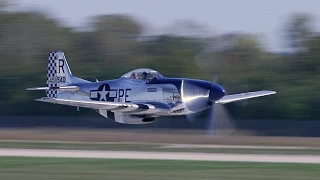 20 - P-51 Mustangs take-off! Humming Merlins fill the air at "The Gathering of Mustangs and Aces".