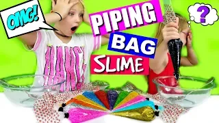 3 Colors Of Glue Slime PIPING BAG Challenge!!!