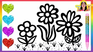 How to draw Flower Step By Step for kids,Toddlers|| Drawing for kids