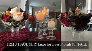 TEMU HAUL!!| HOW TO DIY LUXE LOOK FOR LESS FALL FLORALS featuring TEMU