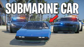 Running From Cops with Submarine Car in GTA 5 RP