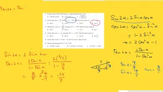 || Miscellaneous Problems on Double Angle Formula.|| Pure Maths 3/Trigonometry.