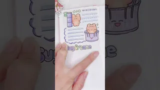 relaxing asmr sound diy kawaii journal diary | kawaii rabbit girl stickers 💜 #shorts #diywashitape