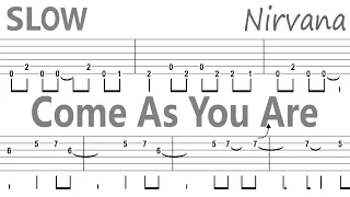 Nirvana - Come As You Are (Slow) / Guitar Solo Tab+BackingTrack