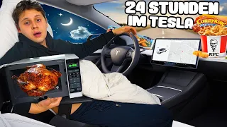 Ich habe 24STUNDEN im TESLA GELEBT,GEGESSEN& GESCHLAFEN 😵🚗(EINGESPERRT IM AUTO OHNE KLO!) Ic