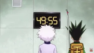 Killua singing to gon