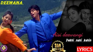 Aisi deewangi Lyrical Song | Deewana |Shahrukh Khan |Divya Bharti |4K Hindi Beats