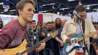 Matteo Mancuso & Cory Wong Jamming Together at NAMM 2024 for Bacci Guitars (Funky Blues Part Two)