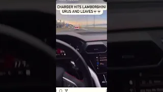 CHARGER HITS LAMBORGHINIURUS AND LEAVES 😈😈      #lamborghini #urus #lamborghiniurus #charger #Hell