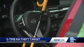 Woman says car thieves have targeted her Kia at least five times