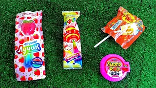 New Unpacking Lollipops and Chewing Gum Super Roll Tattoo strawberry / Satisfying video.