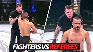 CRAZIEST Referee vs Fighter Moments in MMA