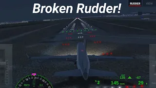 Night Landing With Broken Rudder! Airline Commander! Flyworld