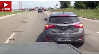 Сам себя наказал: Hyundai i30 vs. Nissan Patrol (Киев, Kiev)