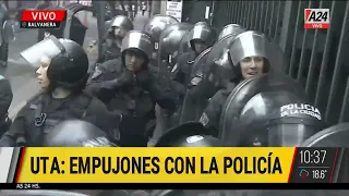 🚨 TENSIÓN: la policía reprimió a CHOFERES AUTOCONVOCADOS de la puerta de la sede de la UTA