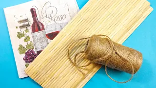 How to make a beautiful and useful gift 🌼 for Mother's Day using jute and a bamboo rug 👍