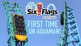 Riding the Newest Roller Coaster at Six Flags Over Texas! Aquaman Power Wave! April 2023 Vlog