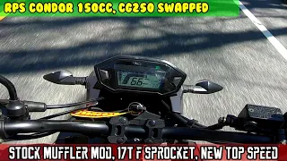 (E8) RPS Condor 250cc Modify stock exhaust, another road test, new top speed, idle creeping up