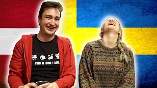 Swedish girl tries to speak Danish - Danish boy tries to speak Swedish 1