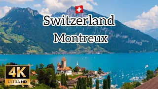 Switzerland🇨🇭- MONTREUX 4K Summer Walk Tour | Lake Geneva