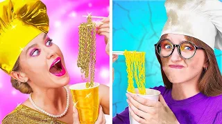 ЛАПША ДЛЯ БЕДНЫХ И БОГАТЫХ || Город vs Деревня! Бесценные кулинарные лайфхаки от 123 GO! FOOD