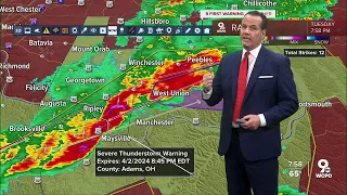 Radar confirms tornado near West Union, Ohio