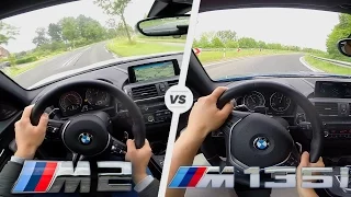 BMW M2 vs BMW M135i Xdrive 400 HP - Acceleration Top Speed POV Autobahn Test Drive & Sound