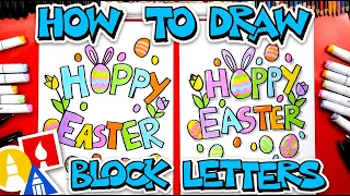 How To Draw Happy Easter In Block Letters