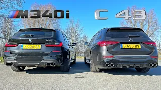 2023 Mercedes C Class C43 AMG vs BMW 3 Series M340i | REVIEW on AUTOBAHN